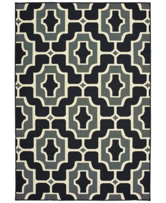 Oriental Weavers - Marina 1491Z Black/Gray 7'10" x 10'10" Indoor/Outdoor Area Rug