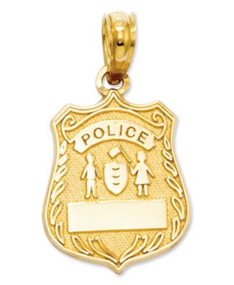 Macy's - 14k Gold Charm, Police Badge Charm