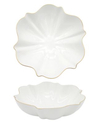 Twig New York - Amelie Brushed Gold Rim Serving Bowl