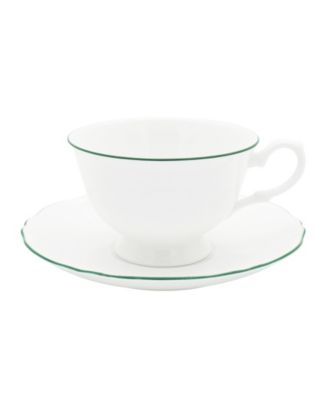 Twig New York - Amelie Forest Green Rim Cup Saucer