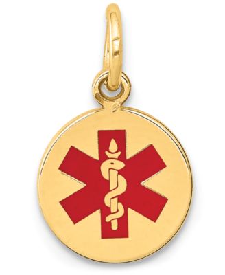 Macy's - Medical Info Disc Charm Pendant in 14k Gold