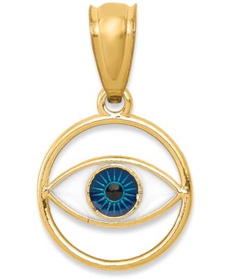 Macy's - Evil Eye Enamel Charm Pendant in 14k Gold