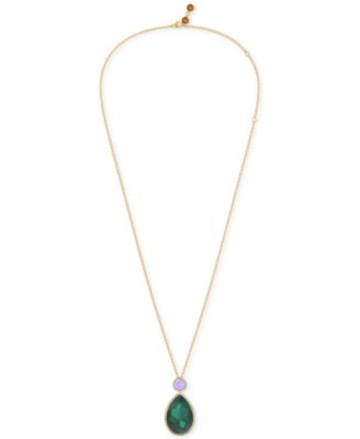 Swarovski - Gold-Tone Orbita Reversible Crystal Long Pendant Necklace