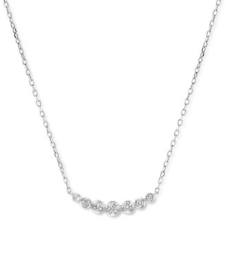 Macy's - Diamond Graduated Collar Necklace (1/4 ct. t.w.), 16" + 2" extender