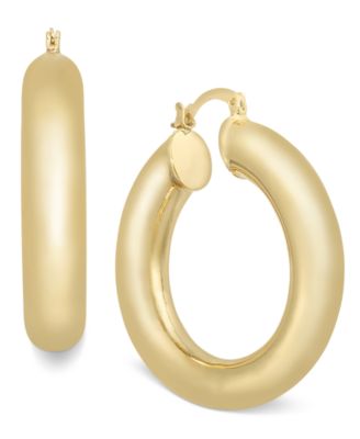 Lola Ade - 18k Gold-Plated Medium Thick Hoop Earrings, 1.77"