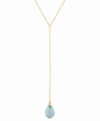 Macy's - Blue Topaz Briolette 26" Lariat Necklace (4-1/6 ct. t.w.) in 14k Gold (Also in Citrine)