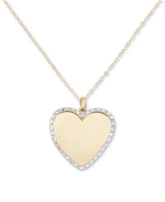 Macy's - Framed Heart 18" Pendant Necklace in 10k Two-Tone Gold