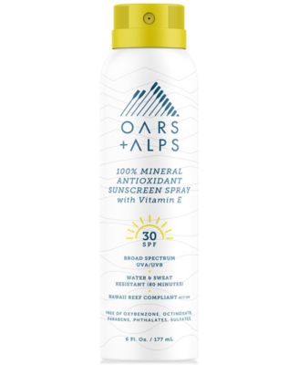 Oars + Alps - Oars + Alps 100% Mineral Antioxidant Sunscreen Spray SPF 30, 6 oz.
