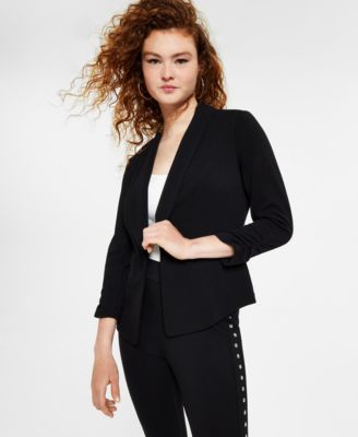 Bar III - Women's Ruched 3/4-Sleeve Knit Blazer