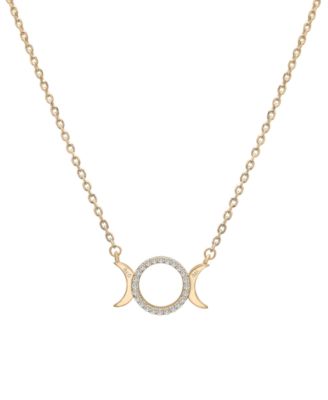 Audrey by Aurate - Diamond Triple Moon 18" Pendant Necklace (1/10 ct. t.w.) in Gold Vermeil