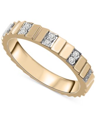 Audrey by Aurate - Diamond Textured Band (1/6 ct. t.w.) in Gold Vermeil
