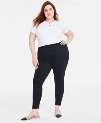 On 34th - Plus Size Pont&eacute;-Knit Seamed Leggings