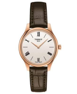 Tissot - Women's Swiss Tradition 5.5 Lady Brown Leather Strap Watch 31mm