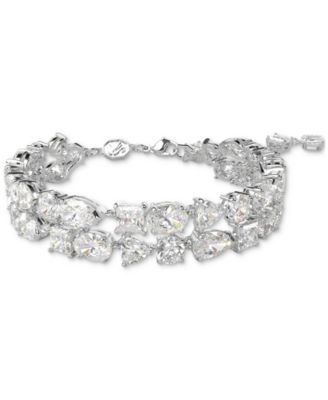 Swarovski - Rhodium-Plated Mixed Crystal Double-Row Flex Bracelet