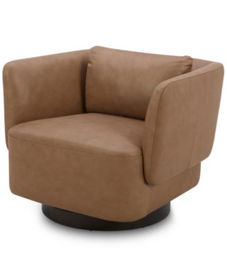Furniture - 36" Leather Accent Swivel Chair