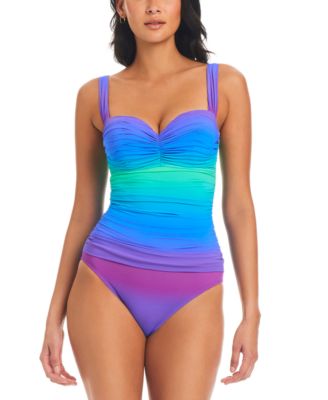 Bleu by Rod Beattie - Women's Heat Of The Moment Shirred Bandeau One-Piece Swimsuit