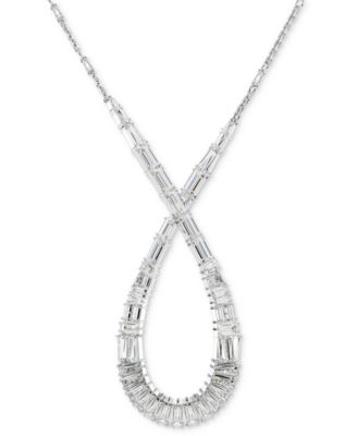 Swarovski - Rhodium-Plated Mixed Crystal Infinity Pendant Necklace, 15" + 2-3/4" extender