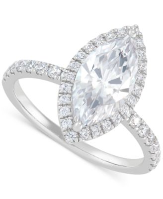 Grown With Love - IGI Certified Lab Grown Diamond Marquise Halo Engagement Ring (2-1/2 ct. t.w.) in 14K White Gold