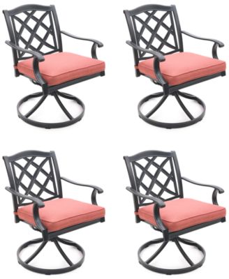 Agio - Wythburn Mix and Match Lattice Outdoor Swivel Chairs, Set of 4
