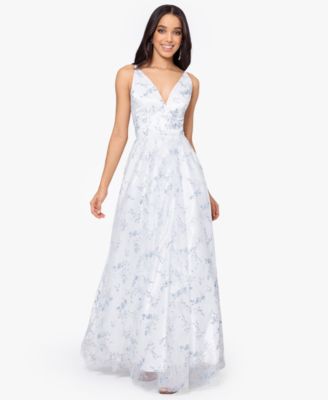 Blondie Nites - Juniors' Glittered Lace-Up Gown