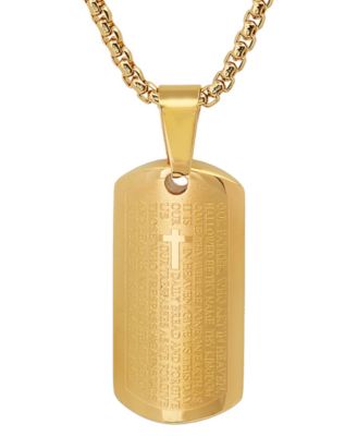 STEELTIME - Men's 18k Gold-Plated "Our Father" Prayer 24" Pendant Necklace
