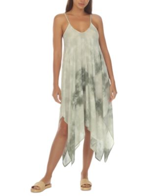 Raviya - Sleeveless Tie-Dye Handkerchief-Hem Cover-Up Dress