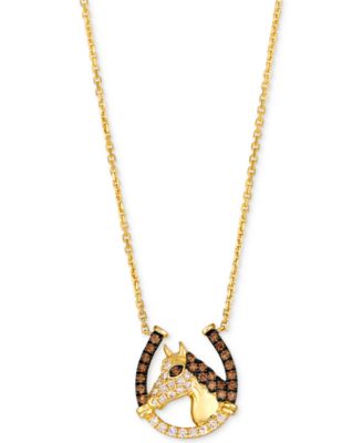 Le Vian - Chocolate & Nude Diamond Horseshoe 19" Pendant Necklace (1/3 ct. t.w.) in 14k Gold