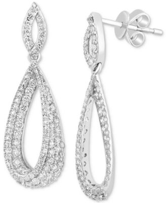 EFFY Collection - Diamond Teardrop Drop Earrings (1-1/3 ct. t.w.) in 14k White Gold