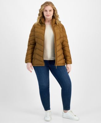 Charter Club - Plus Size Packable Hooded Puffer Coat
