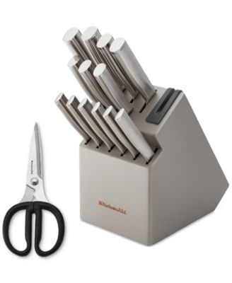 KitchenAid - Gourmet 15-Pc. Japanese Steel Knife & Sharpener Block Set