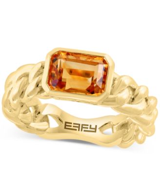 EFFY Collection - Citrine Chain Link Statement Ring (1-1/2 ct. t.w.) in Gold-Plated Sterling Silver