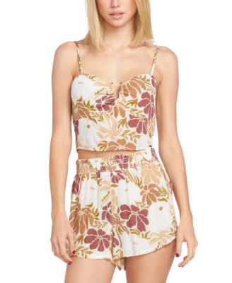 Volcom - Juniors' Day In Parrotise Printed Sleeveless Top
