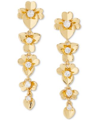 kate spade new york - Gold-Tone Precious Pansy Linear Earrings