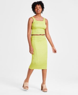Bar III - Women's Textured Knit Midi Skirt