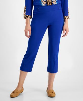 JM Collection - Women's Bandleader Slim-Fit Cropped Pants