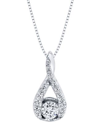 Sirena - Diamond Swirl Frame 18" Pendant Necklace (3/8 ct. t.w.) in 14k White Gold