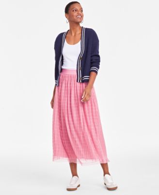 On 34th - Women's Pull-On A-Line Tulle Midi Skirt