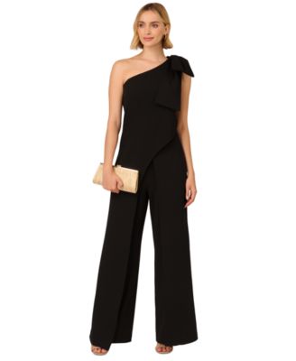 Adrianna Papell - Women's Bow-Trim One-Shoulder Jumpsuit