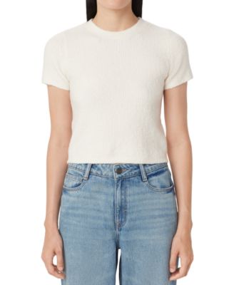 Frank And Oak - Women's Fuzzy Crewneck Short-Sleeve Sweater