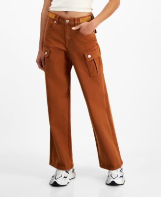 Dollhouse - Juniors' High-Rise Wide-Leg Cargo Jeans