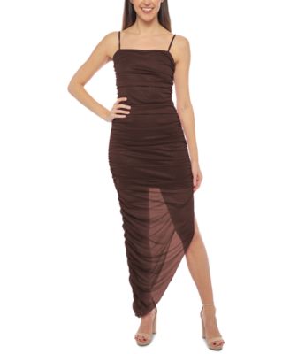 Jump - Juniors' Glitter Bodycon Asymmetrical-Hem Dress
