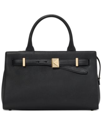 kate spade new york - Deco Pebbled Leather and Suede Medium Satchel
