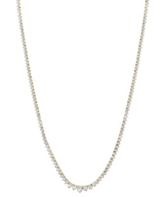 EFFY Collection - Lab Grown Diamond Graduated Tennis Necklace (1-7/8 ct. t.w.) in 14k Two-Tone Gold