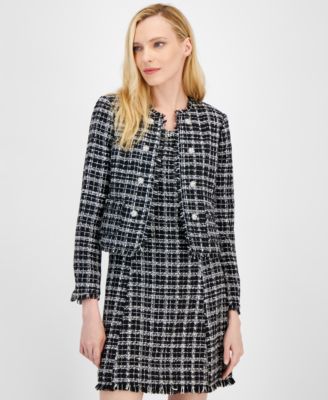 Tahari ASL - Women's Collarless Boucle Blazer