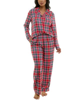 Roudelain - Women's Notched-Collar Flannel Pajama Set