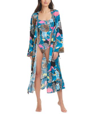 Red Carter - Women's Long Tie-Waist Beach Robe Cover-Up