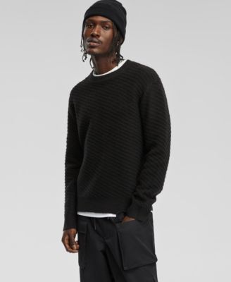 Mode of One - Men's Relaxed-Fit Diagonal Texture Sweater