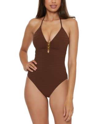 Trina Turk - Women's Glimmer Buckle Front One-Piece Swimsuit