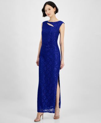 Connected - Women's Lace Cutout Cap-Sleeve Gown