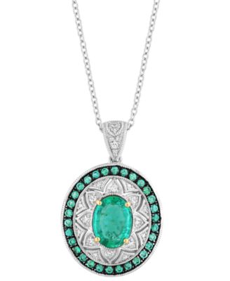 EFFY Collection - EFFY&reg; Emerald (1-1/2 ct. t.w.) & Diamond (1/3 ct. t.w.) Ring in Sterling Silver